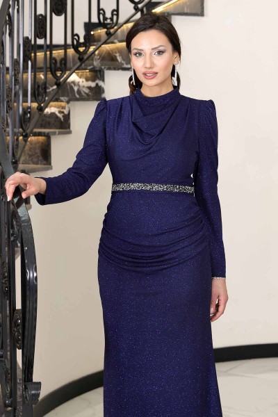 Dilara Tesettür Abiye - Lacivert